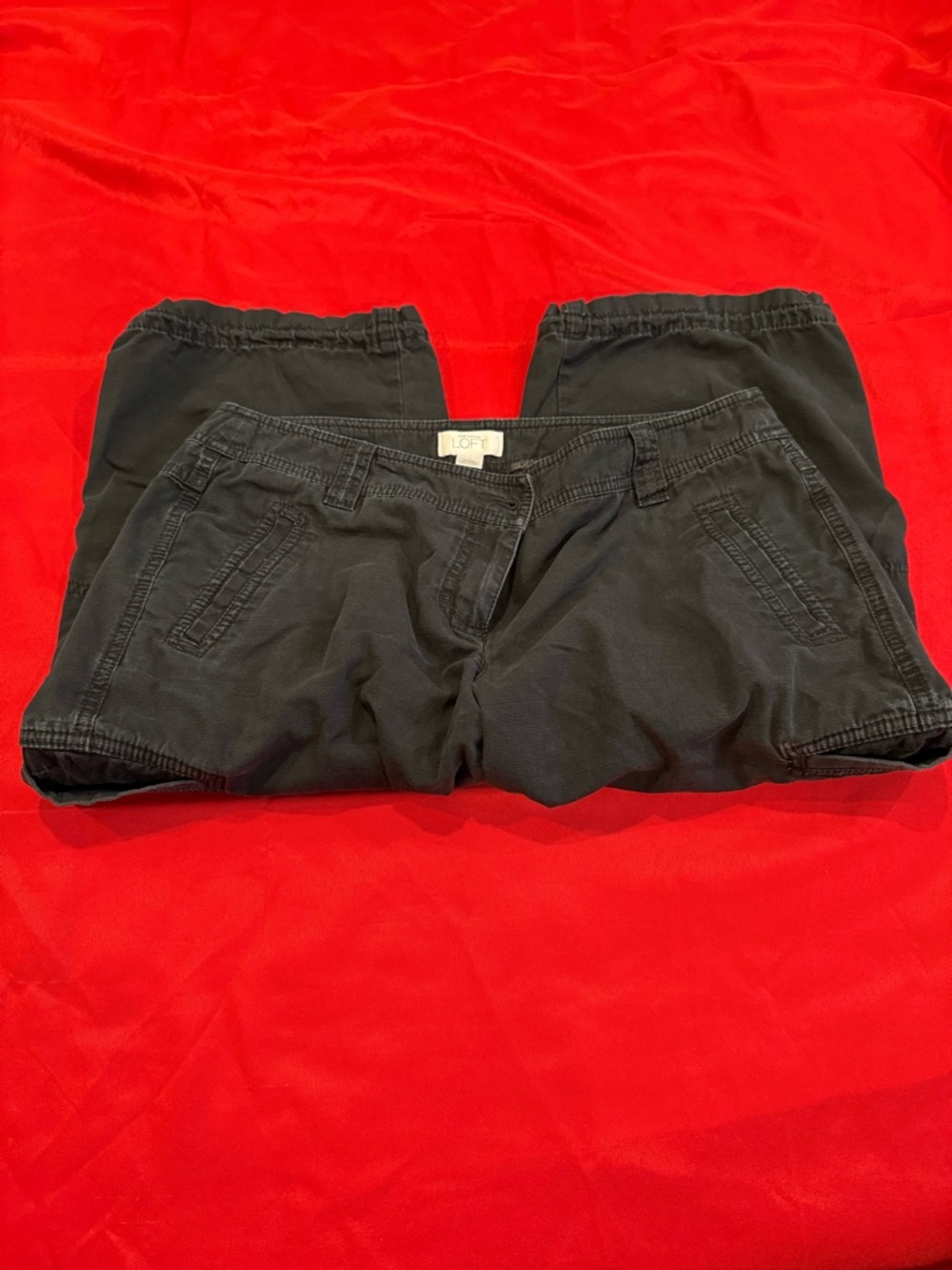 LOFT Black Elastic Waist Pants